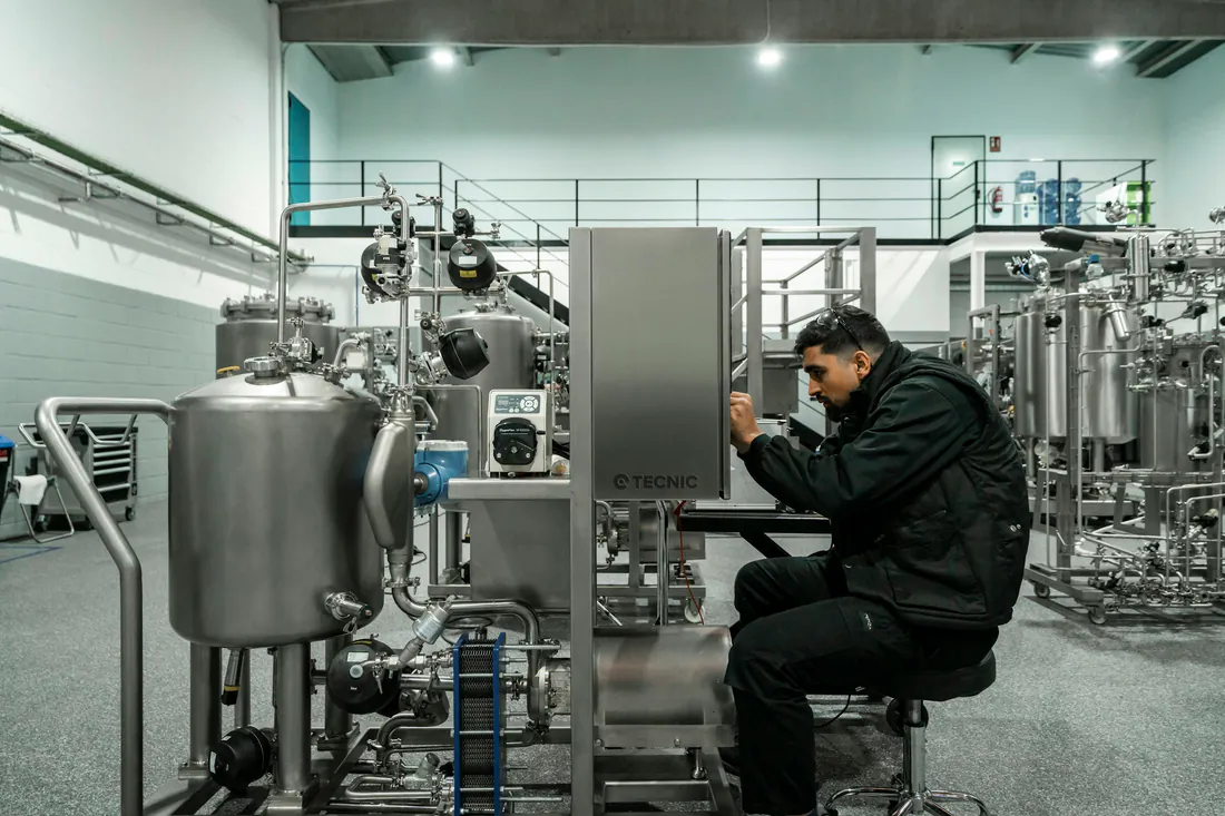 Engineer working on process machinery